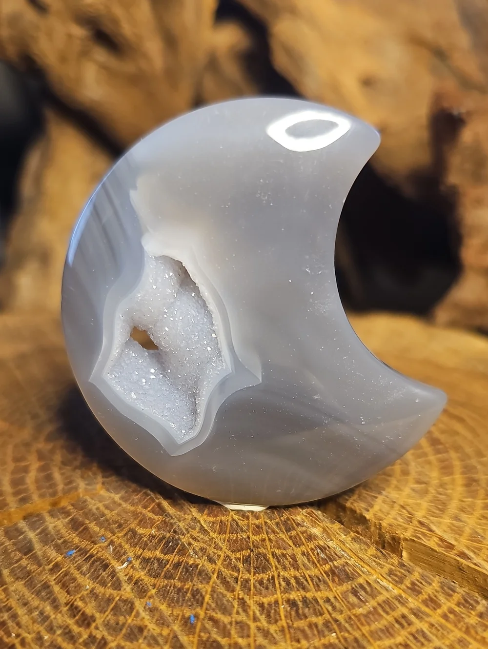 Druzy Agate Moon With Portal!